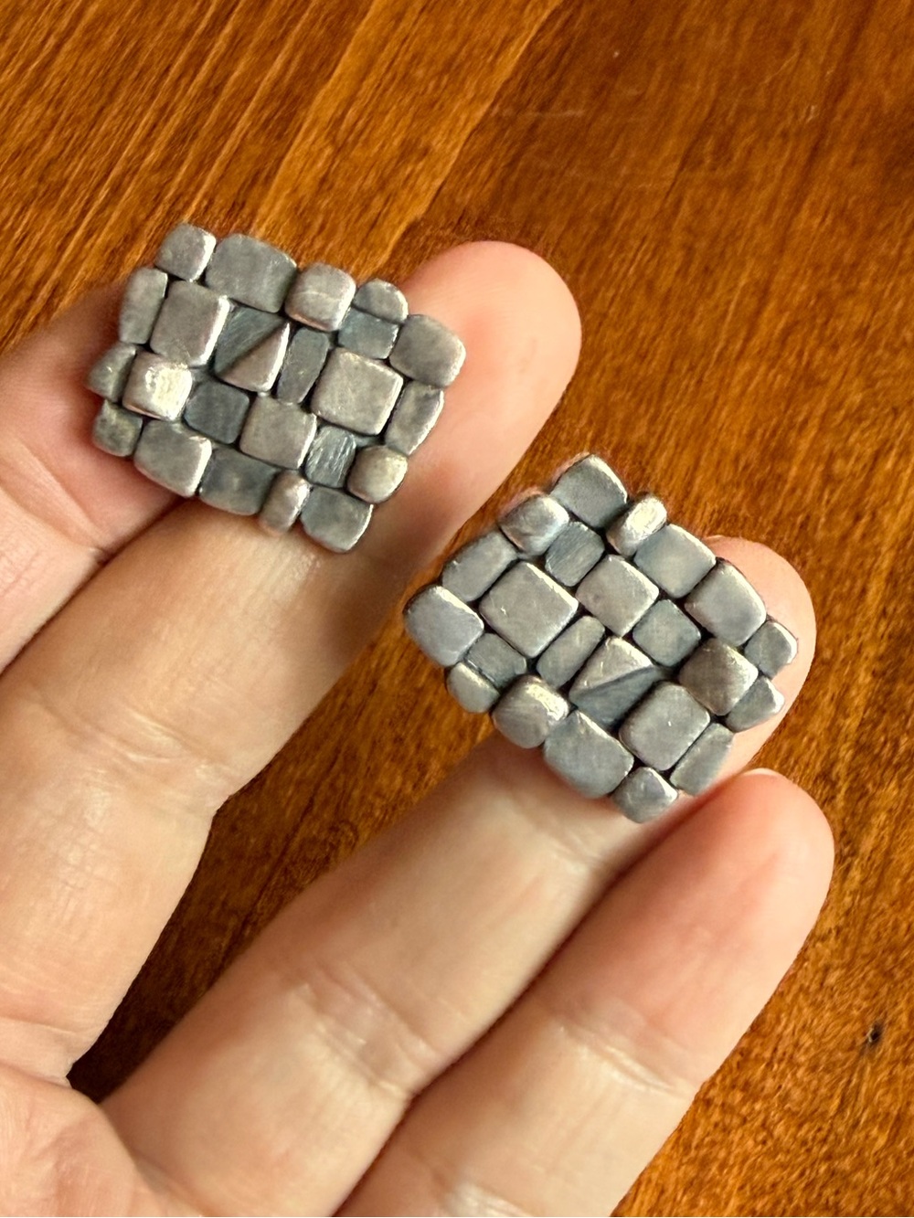 Early Guy Vidal Stacked Design Cufflinks Brutalist Modernist Quebec 1960’s